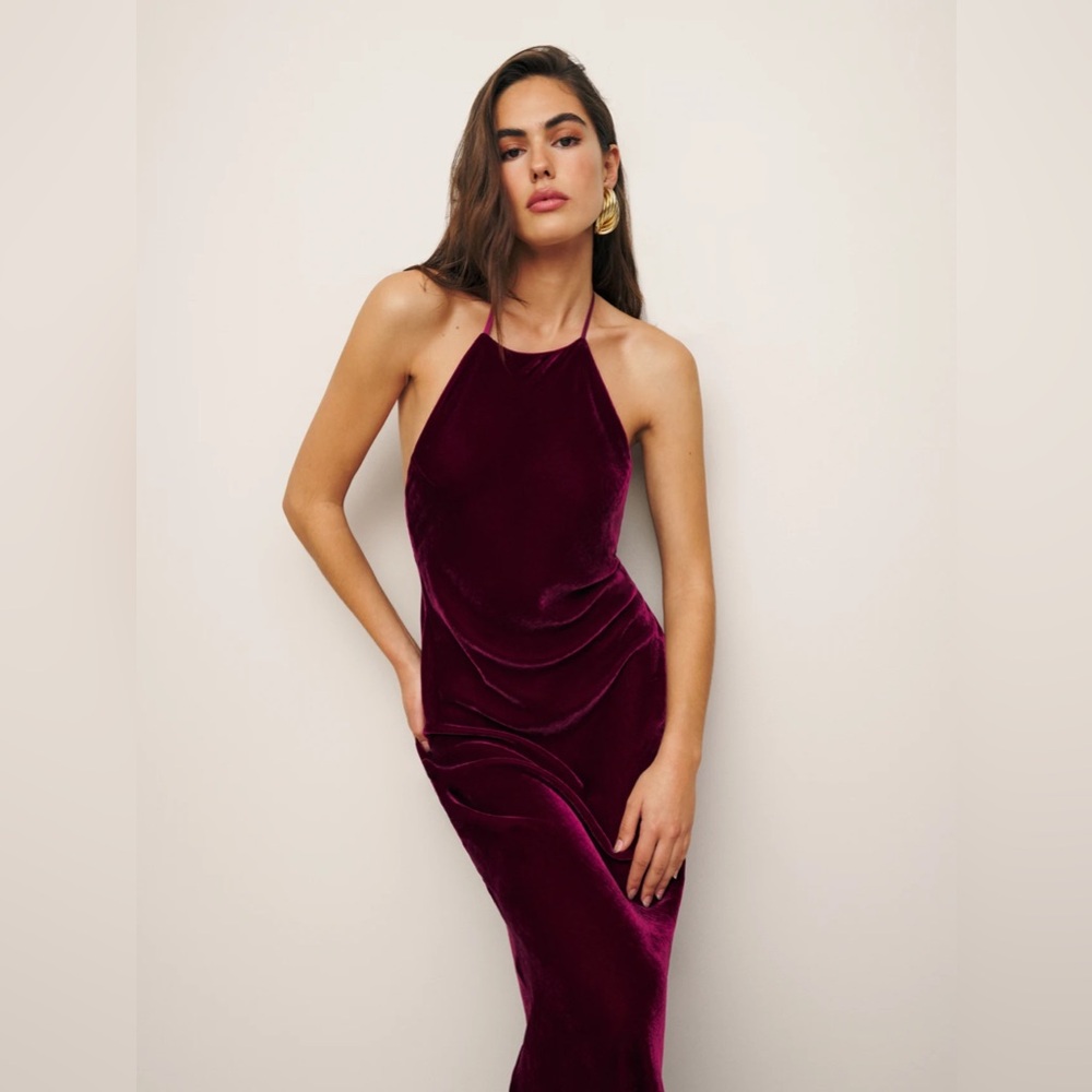 Reformation Petites Jeany Velvet Dress